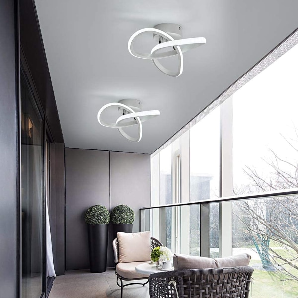 Moderni LED-kattovalaisin, 22W alumiini- ja akryylikattolamppu