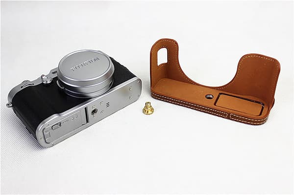 Skyddande läderkameraväska för Fujifilm x100f brun