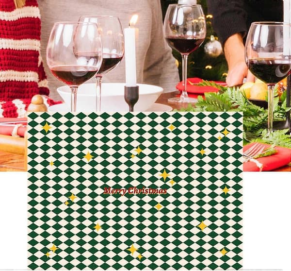 Dekorativ julduk rektangulär, festlig julbordsduk för julmiddagar, juldekoration