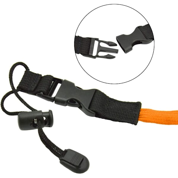 2 stk kajakkpadle-leash, med justerbar beltespenne - oransje