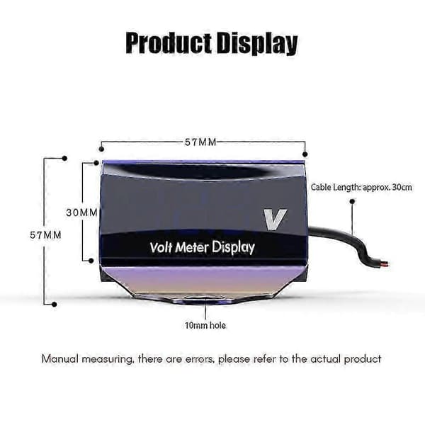 Motorcykel DC 10-150V Digital Voltmeter LED Display Vattentät Spänningstestare Batteriövervakare Mätare-Bra