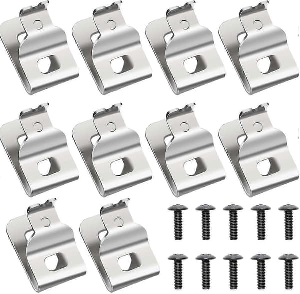 10-pack Kraftiga Bältesclips i Rostfritt Stål för Elverktyg
