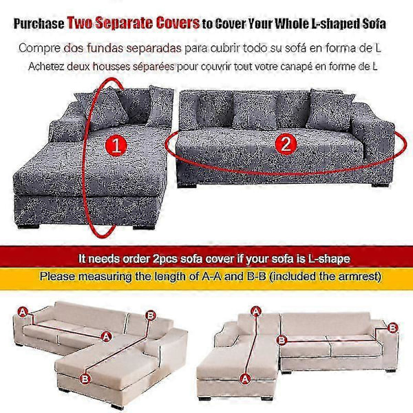 Elastisk Sofabetræk Stue Sofabetræk Geometrisk Sofabetræk Hjørnesofa til Kæledyr L-formet Chaiselong Sofabetræk 1 Stykke - Style 12