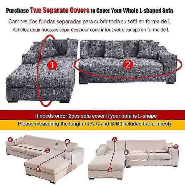 Elastisk Sofatrekk Stue Sofatrekk Geometrisk Sofatrekk Hjørnesofa L-formet Sjeselong Sofatrekk 1 stk - Stil 12