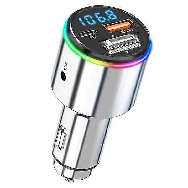 Auton Bluetooth 5.3 MP3-soitin audiolähetin auton pikalaturi monitoimitilayhteys autoadapteri
