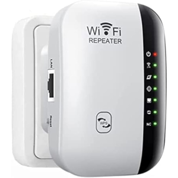 WiFi-repeater, WiFi-förlängare, upp till 2640 kvm, den senaste generationen, WiFi-förstärkare med Ethernet-port, åtkomstpunkt, 1-trycksinställning