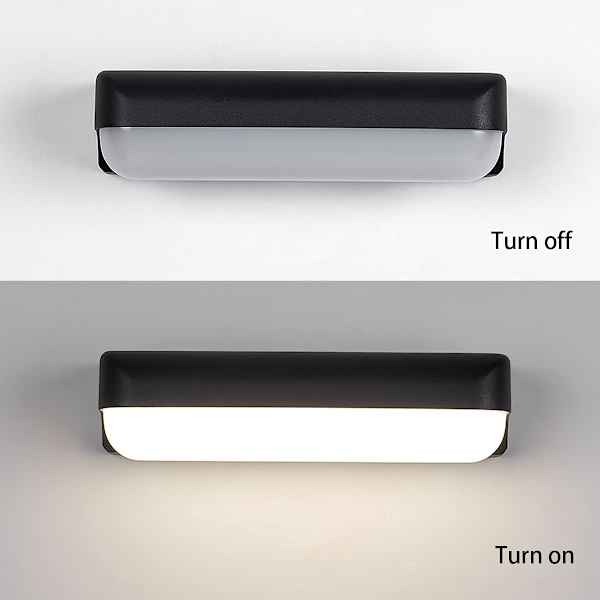 12W ulkoseinävalaisin LED IP65 seinävalaisin 3000K luonnonvalkoinen vedenpitävä LED-seinävalaisin puutarhavalaisin 26X10X6CM