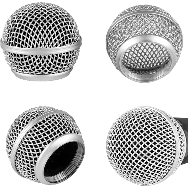 4 st metallmikrofonnäthuvuden, kompatibel med MESH (silver)