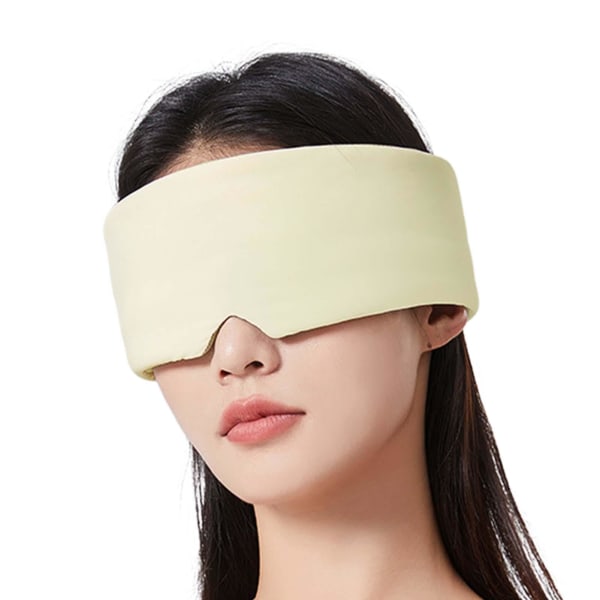 Sleep Eye Mask, kaksipuolinen cover, Ice Silk Eye Sleeping Mask säädettävällä päänauhalla, Side (vaaleankeltainen, hedelmänvihreä)