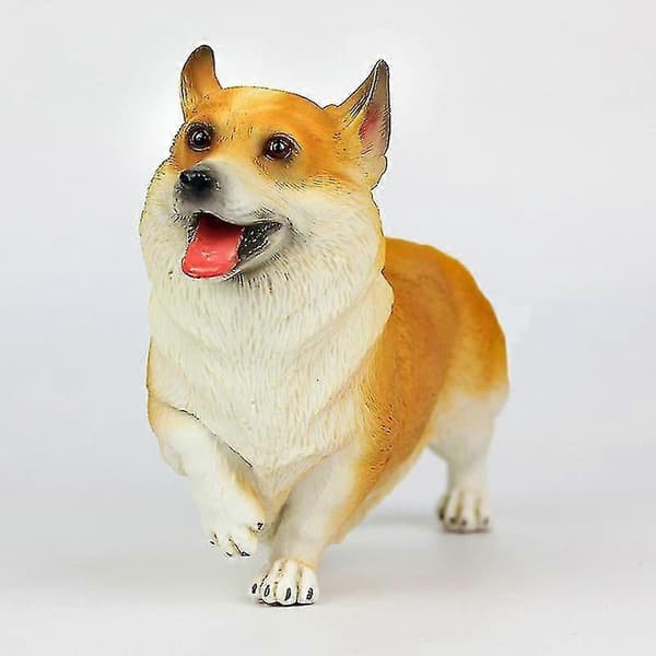 Simulerings Corgi Hund Figur Model Børnelegetøj Kreative Bordpynt Samling Dekoration Håndværk