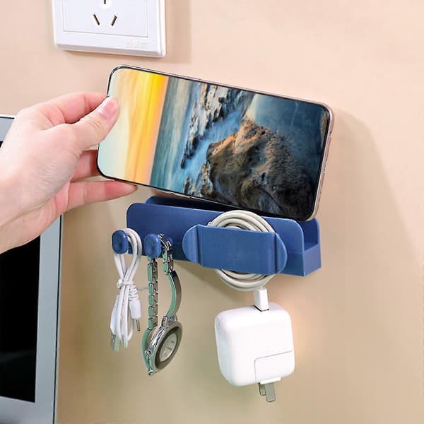 Veggmontert Strømskinne Fiksert Enhet Plug Play USB-Kabel Oppbevaring Hullfri