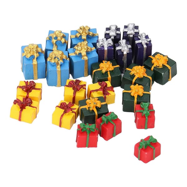 Jul Dockhus Miniatyr Resin Presentaskar - 25 st, 5 färger