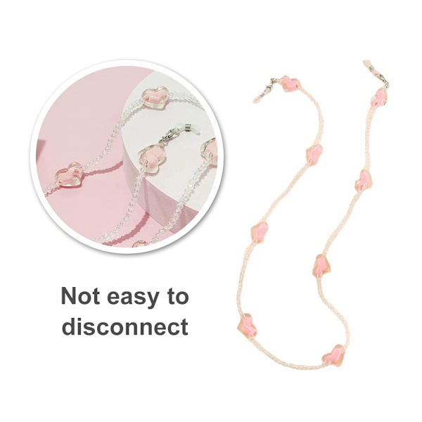 Briller Kjeder, Brillekjede Mote Brillekjede Perlekjede Solbriller Kjeder Lanyard Lesebriller Rem for Kvinner Elsker Krystall Brillekjede