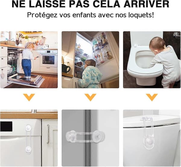 12 stk. babyskaplåser, sikkerhetsvinduslåser, skufflåser