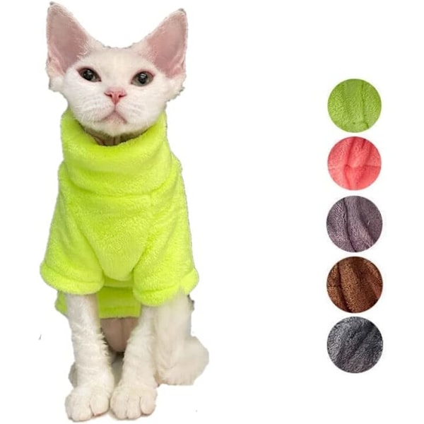 Hårfri Katte Vest Turtleneck Sweater (Lille, Grå)