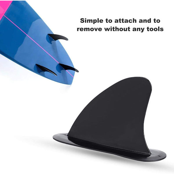 Surfboard Fin Surfing Fins Kestävä PVC Skeg Musta 1kpl