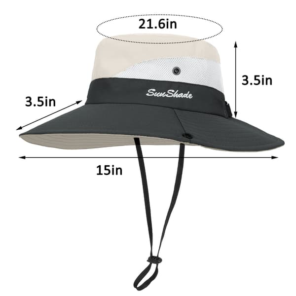 Dame Solhatt Bred Bremm UV-beskyttelse Foldbar 56-58CM (Beige)