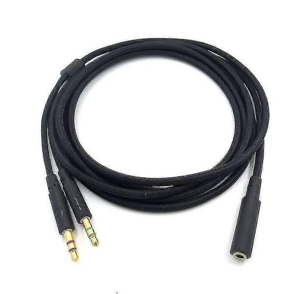 3,5 mm Universell 2-i-1 Gaming Headset Ljud- Förlängningskabel För Hyperx Cloud Ii/alpha-/cloud Flight/c