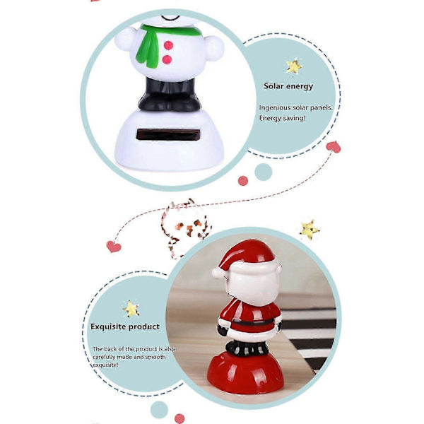 4-pack Dansande Snögubbe Leksak Solcellsdriven Dansande Jultomte