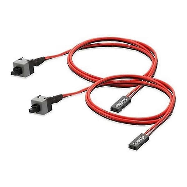 Strömkabel På/Av Tryckknapp 2 Pin Sw Pc Dator Strömbrytare Kabel 50cm 2-pack