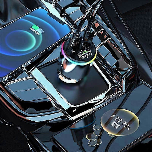 Bil Bluetooth 5.3 MP3-afspiller Audio Transmitter Bil Hurtigoplader Multi-Mode Tilslutning Biladapter