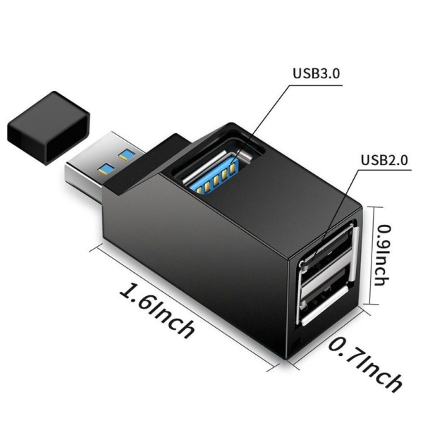 3-porttinen USB keskitin, 2kpl USB 3.0 -keskitin, USB jakajasovitin