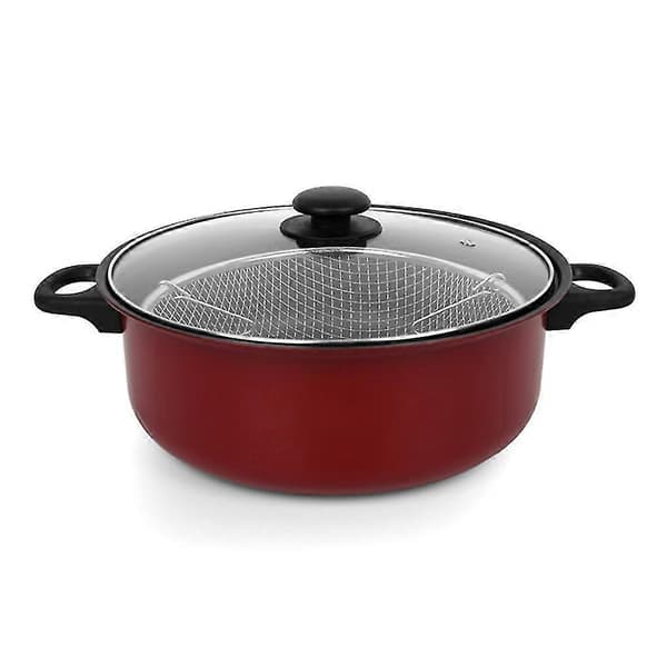 Frituregryde til hjemmet med låg, rustfrit stål, frituregryde, nonstick gryder