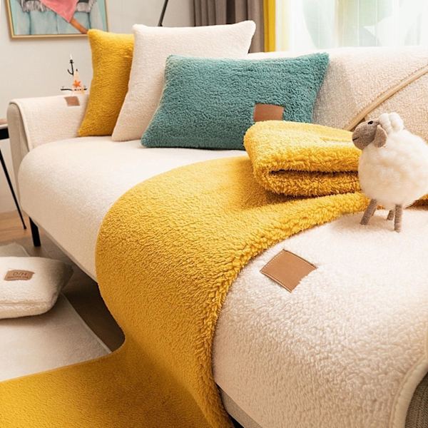 Sofaovertræk i fløjl, blødt sofabetræk L-form, skridsikkert sofatæppe, blødt sofaovertræk, hjørnesofaovertræk, sofabeskyttelse til hunde 70*120cm