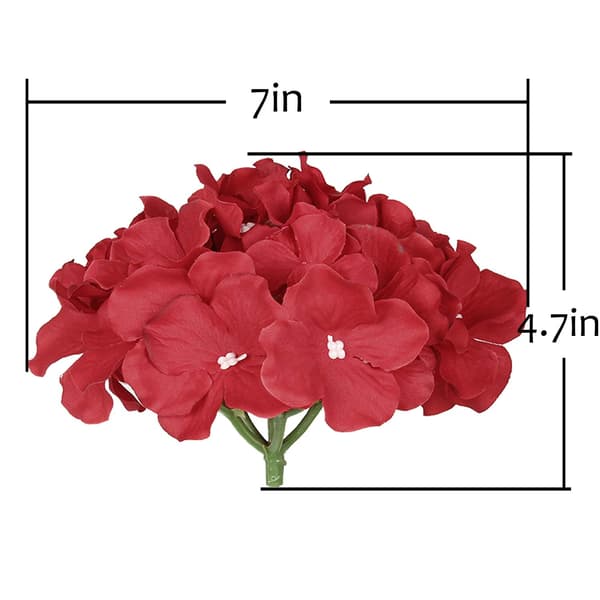Julehortensia Kunstige Blomster med Stilker 10stk (Rød) red