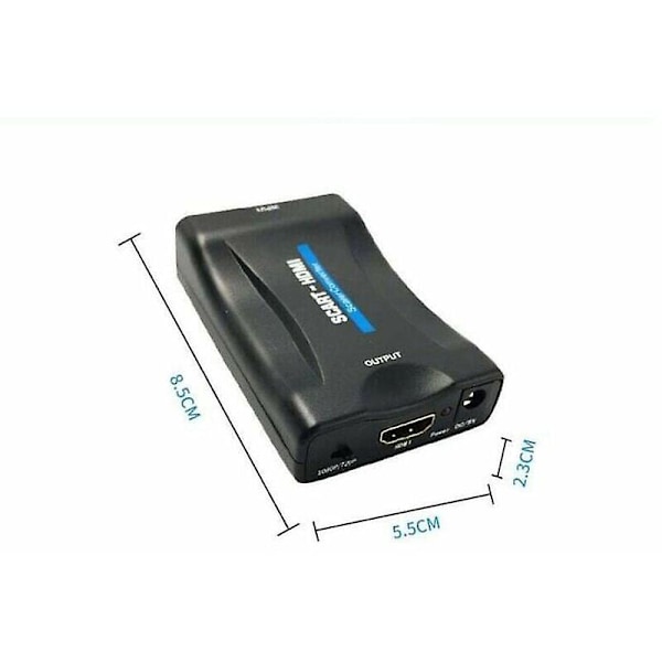 Hdmi till Scart-omvandlare Hdmi Scart-adapter Scart till Hdmi Videokonverter 1080p/720p Svart