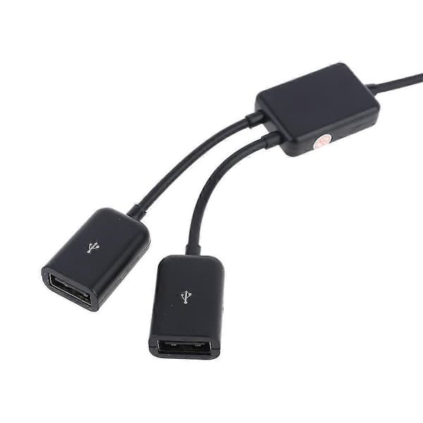 Usb Otg Hub Kabel Usb 2.0 Han Til Dobbelt Hun Stik Adapter Konverter Ledning