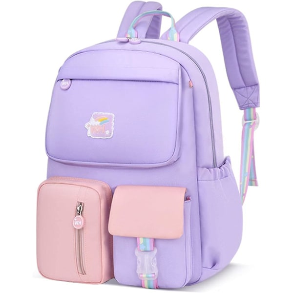 Barnens Ryggsäck Skolväska Flickor Pojkar Skolväska Skolväska Skolväska För Student Utomhus Resa Skoldagryggsäckar purple