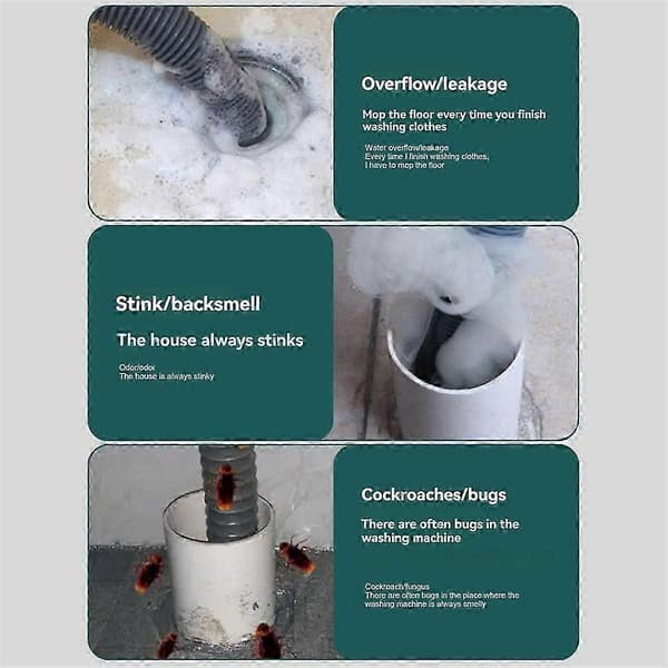 Multifunktionel afløbsrør til vaskemaskine, kloakrør, speciel gulvafløbsforbindelse, deodorant, anti-