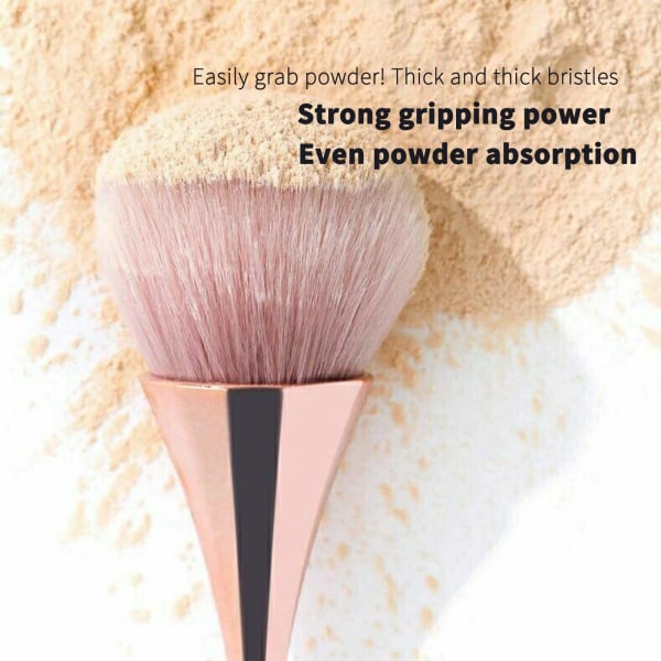 Large Powder Mineral Brush Nail Art Dust Brush Foundation Makeup Brush Pulverborste och rougeborste för daglig makeup (Gyllene)