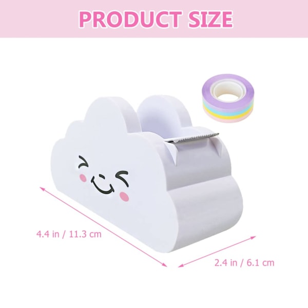1 sæt tape dispenser regnbueform washi tape dispensere skrivebord washi papir dispenser til kontor hjem skole