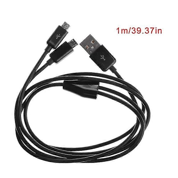 Bärbar Usb 2.0 Typ A Hane Till Dubbel Micro Usb Hane Splitter Y Laddningsdata