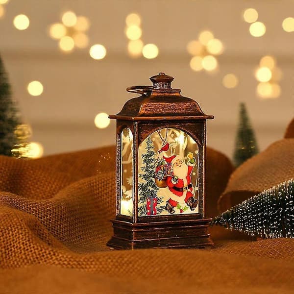 Julelanterne med glimmer, jul til boligdekoration Bronze