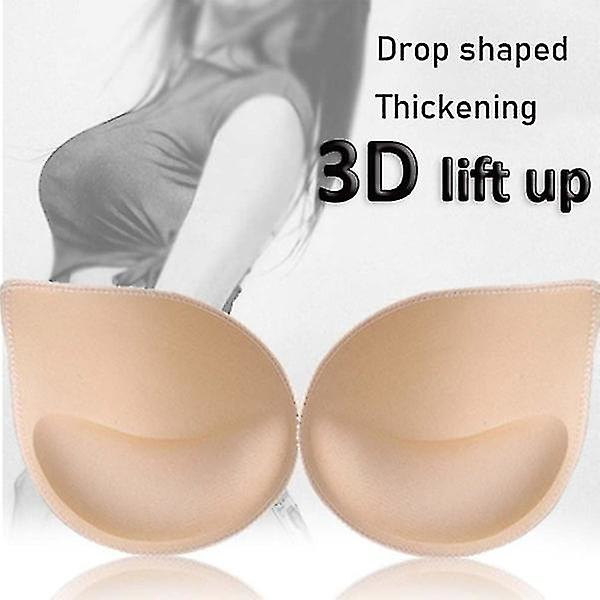 3 par bh-indlægspuder Push Up-indlæg Bh-kopper Udskiftning Bre nude One Size black