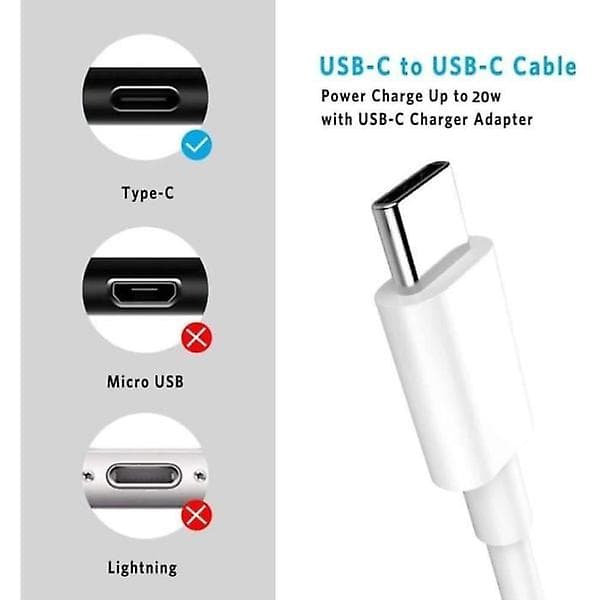 20W USB-C-pikalaturi + 20W 1M USB-C-USB-C-kaapeli iPhone 15 Pro Maxille - iPhone 15 Plus - iPhone 15 Prolle - iPhone 15:lle