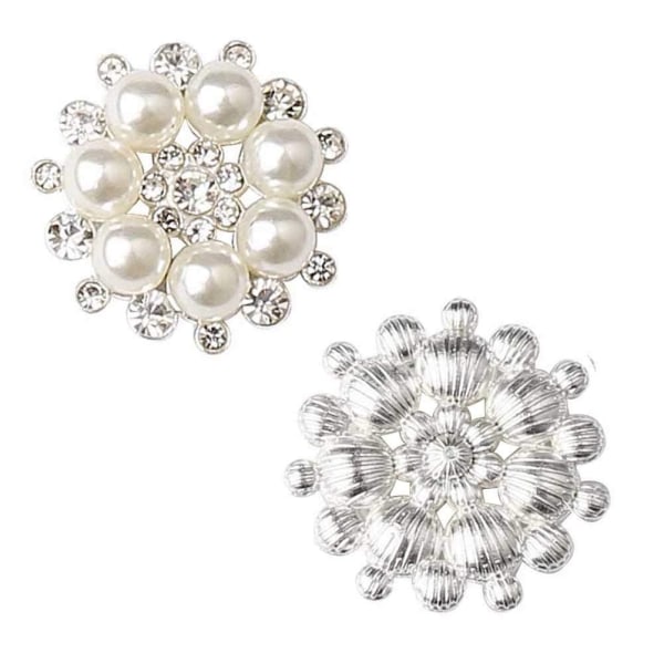 10 ST Rhinestone Pearl utsmyckningar, Craft Pearl Flower Buttons Pearl Flower Utsmyckningar Rhinestone Faux Pearl för dekoration