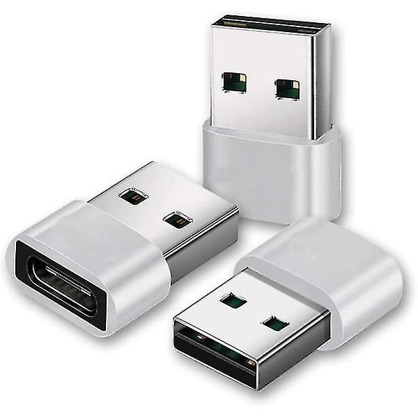 Usb til Usb C-adapter [3-pakning], Usb-adapter, Usb A til Usb C, Iphone-laderkontakt, Usb C-kontaktkonverter for Iphone