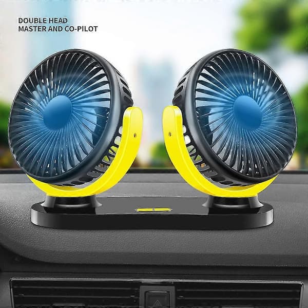 5v USB-vifte 360° roterbar dobbelthode 3 hastigheter justerbar dashbord bilvifte