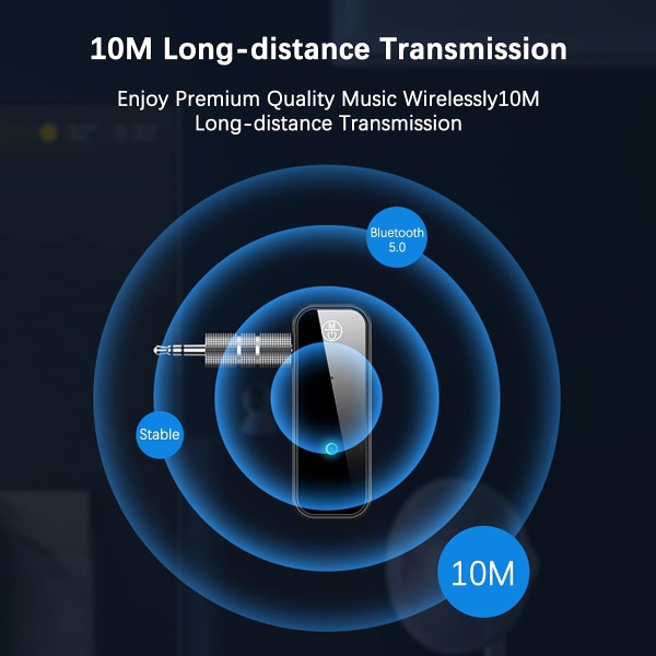 Bluetooth 5.0 -lähetin-vastaanotin 3,5 mm:n Bluetooth-ääniadapteri