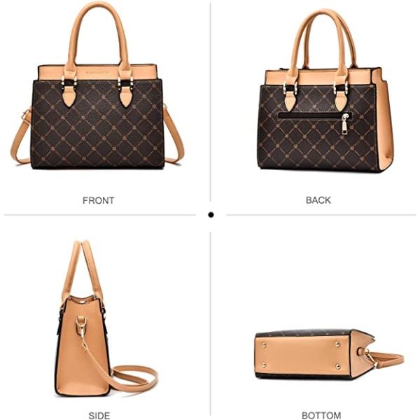 Damehåndtaske Designer Top Handle Taske Crossbody Taske (Kaffe)
