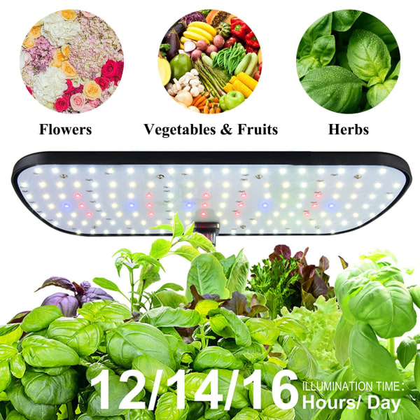 Hydroponics-dyrkningssystem, højdejusterbar urtehave med lysdiode, indendørs havearbejde, spiresæt til indendørs urtehave (12 huller) 12 holes
