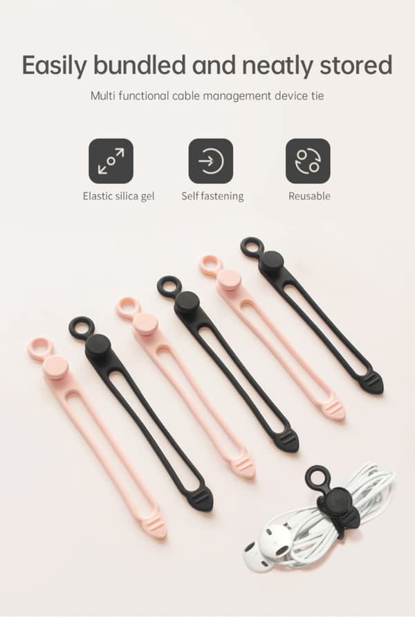 5 stk. datakabel opbevaring Winder hovedtelefon kabine pink one size