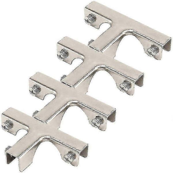 4 stk. T-formede glasklemmer Stål glasklemmer Glasclips 3-vejs glasforbindelser til 8-12 mm glas Z