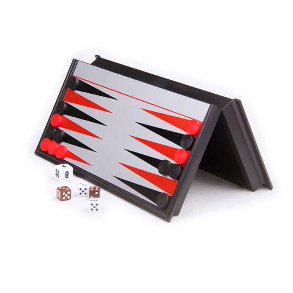 Foldbart magnetisk backgammon bærbar brettspillsett