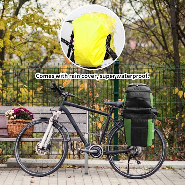 Vattentät 3 i 1 cykelväskor bakre cykelväskor cykelställväska med regnskydd