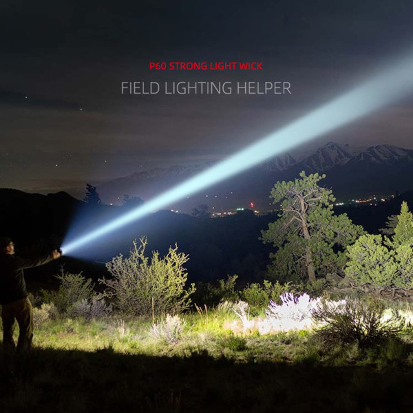 USB-ficklampor superljusa uppladdningsbara, ficklampa 5000LM bärbar, strålkastare med 5 lägen zoomable vattentät för camping utomhusvandring
